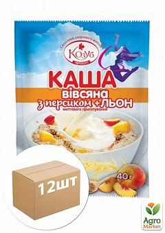 Каша вівсяна з персиком + льон ТМ "Козуб Продукт" 40г упаковка 12шт1