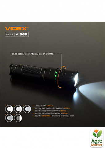 Ліхтар світлодіодний Videx VLF-A156R 1700Lm 6500K - фото 4