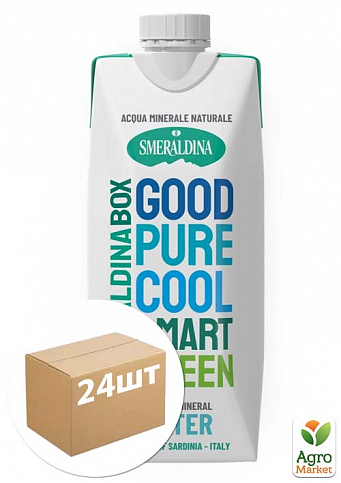 Вода питьевая, минеральная, природная, столовая Smeraldina негазированная 0.5 л, (картон) упаковка 24шт