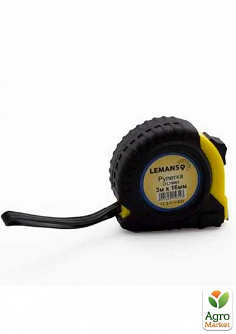 Рулетка LEMANSO 3м x 16мм LTL70003 жёлто-чёрная (106003)
