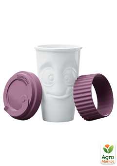 Чашка з кришкою Tassen "Смакота", (400 мл), порцеляна, фіолетовий (TASS29002)1