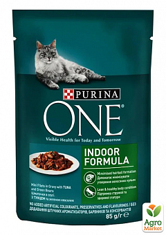 Влажный корм для кошек (с тунцом и зеленой фасолью) ТМ "Purina One" 85 г1