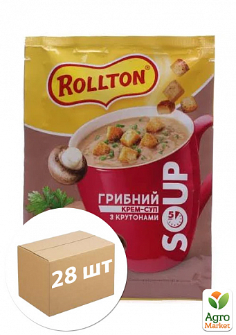 Крем-суп (грибний) ТМ «РОЛТОН» 15,5гр. упаковка 28шт