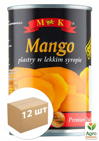 Манго ломтиками в легком сиропе ТМ "M&K" 425г в упаковке 12шт
