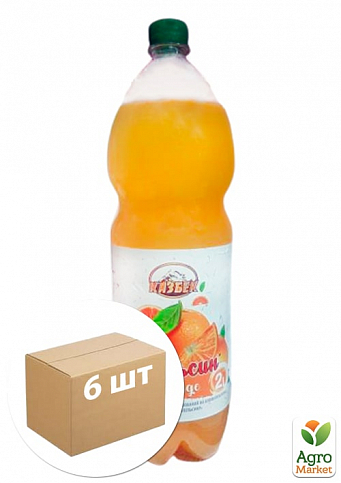 Напиток сильногазированный Апельсин ТМ "Казбек" 2л упаковка 6 шт