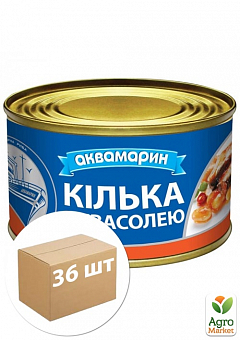 Килька в томатном соусе (c фасолью) ТМ "Аквамарин" 230г упаковка 36шт12