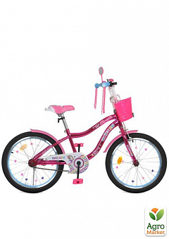 Велосипед детский PROF1 20д. Unicorn, SKD75,фонарь,звонок,зеркало,подножка,корзина,малиновый (Y20242S-1)1