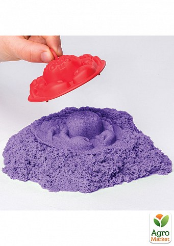 Набор песка для детского творчества - KINETIC SAND ЗАМОК ИЗ ПЕСКА (фиолетовый,454 г,формочки,лоток) - фото 5