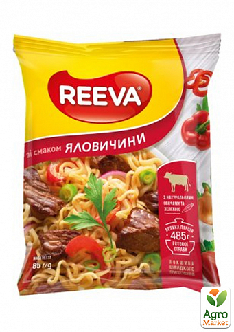 Вермішель (зі смаком яловичини) ТМ "Reeva" 85г упаковка 20 шт - фото 2