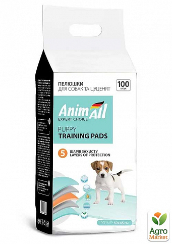 Пеленки Puppy Training Pads для собак и щенков (60×45 см) ТМ "AnimAll" упаковка 100 шт