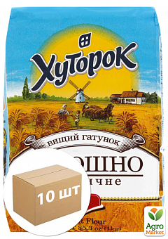 Мука пшеничная высш. сорт ТМ "Хуторок"  1кг упаковка 10 шт2
