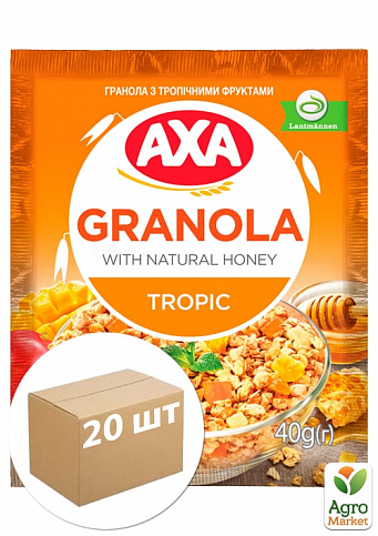 Мюслі "Granola" з тропічними фруктами ТМ "AXA" 40г упаковка 20шт