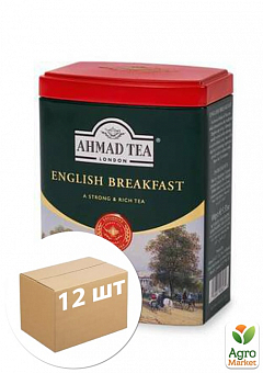 Чай английский (к завтраку) железная банка (черный байховый листовой) Ahmad 100г упаковка 12шт1