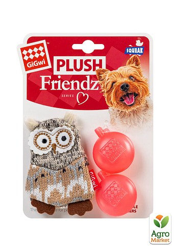 Игрушка для собак Сова с пищалкой GiGwi Plush, текстиль, 10 см (75036) - фото 2