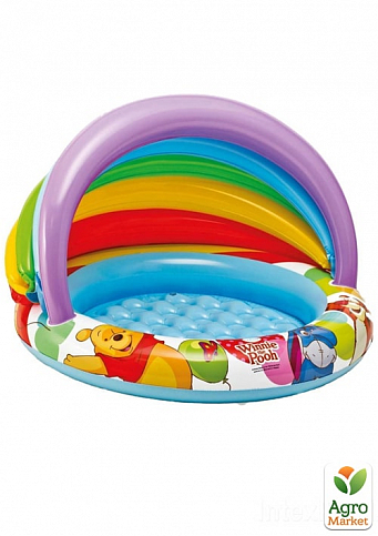 Дитячий надувний басейн "Вінні Пух" з навісом 102х69 см ТМ "Intex" (57424)