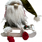 Санта Клаус на саночках в зеленом колпаке (27*15*45 см) (Y-144)