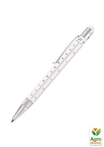 Кулькова ручка-стилус Troika Construction mini з лінійкою, біла (PIP22/WH)
