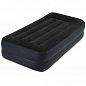 Надувне ліжко з вбудованим електронасосом односпальне, чорне ТМ "Intex" (64122)