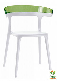 Крісло Papatya Luna біле сидіння, верх прозоро-зелений (2660)1