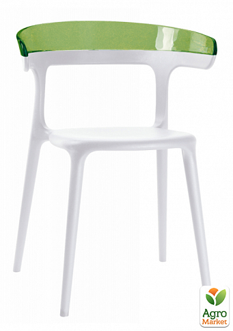 Кресло Papatya Luna белое сиденье, верх прозрачно-зеленый (2660)