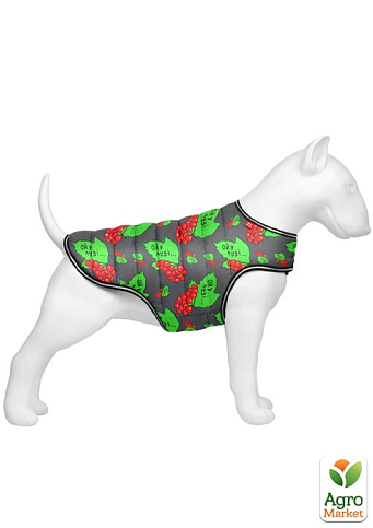 Куртка-накидка для собак WAUDOG Clothes, рисунок "Калина", M, А 37 см, B 52-62 см, С 37-46 см (504-0228)