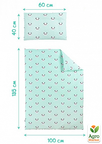 Комплект постельного белья "Панда" для младенцев ТM PAPAELLA мята 8-33346*001 - фото 2