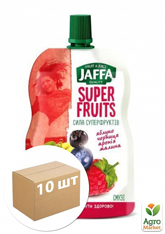 Смузи из яблок, черники, черноплодной рябины и малины ТМ "Jaffa" 0.120 л DP_new упаковка 10 шт