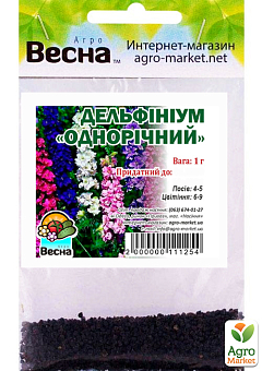 Дельфиниум "Однолетний" (Зипер) ТМ "Весна" 1г17