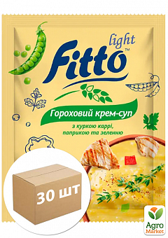 Крем-суп гороховий з куркою каррі, паприкою та зеленню ТМ "Fitto light" саше 40 г упаковка 30 шт1