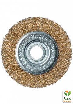 Щетка Дисковая Vitals гофрированная латунированная 125×22,2 м 0,3 мм1