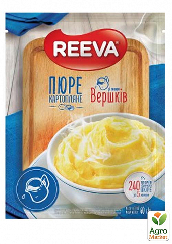 Пюре картофельное (со вкусом сливок) саше ТМ "Reeva" 40г упаковка 24 шт - фото 2