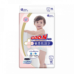 Подгузники GOO.N Plus для детей 9-14 кг (размер L, на липучках, унисекс, 54 шт)2