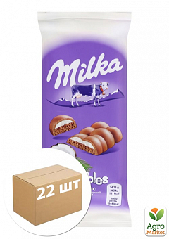Шоколад Bubbles (пористий) з кокосом ТМ "Milka" 97г упаковка 22шт1