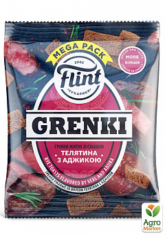 Гренки ржаные со вкусом телятина с аджикой ТМ "Flint Grenki" 100г1