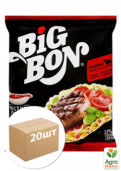 Локшина швидкого приготування (яловичина+ соус "Томат з базиліком") ТМ "Big Bon" 75г упаковка 20шт1