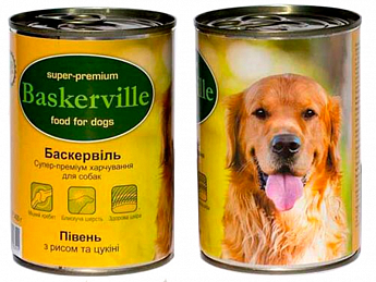 Baskerville Влажный корм для собак с петухом, рисом и цукини  800 г (5967110)