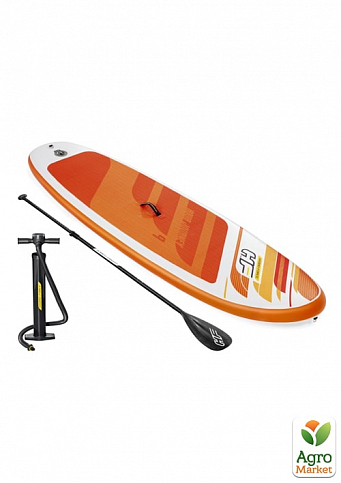Надувна SUP дошка (борд) оранжева,весло,ручний насос,сумка,274х76х12см ТМ "Bestway" (65349)