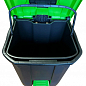 Бак для сміття з педаллю Planet 50 л чорний - зелений (12233)