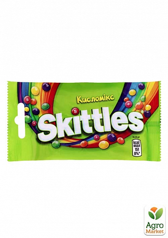 Драже жевательное в разноцветной сахарной оболочке кисломикс skittles