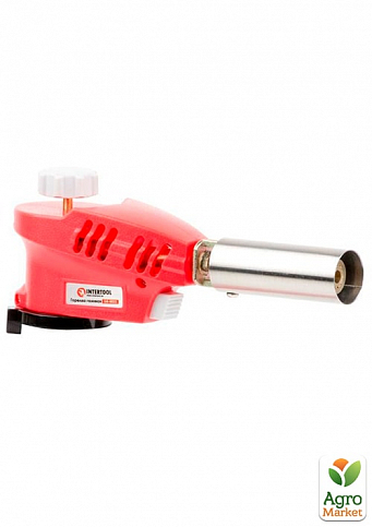 Пальник газовий, п'єзозапалювання на курці, регулятор, розсікач полум'я INTERTOOL GB-0023