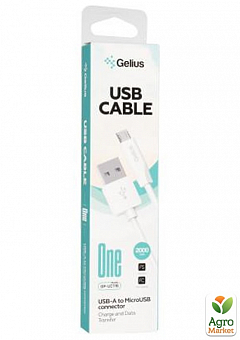 Кабель USB Gelius One GP-UC116 (2m) MicroUSB White2