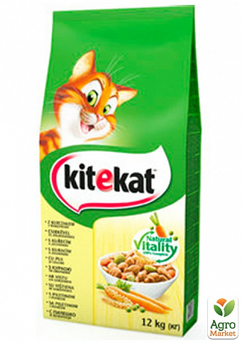 Корм для котів Natural Vitality (курка з овочами) ТМ "Kitekat" 12 кг