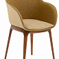 Крісло Tilia Shell-W Pad ніжки букові, сидіння з тканиною PIED DE POULE 04 (10784)