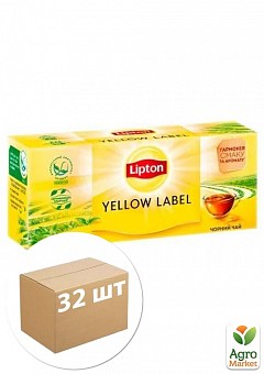 Чай черный Yellow label purpose ТМ "Lipton" 25 пакетиков по 2г упаковка 32шт1