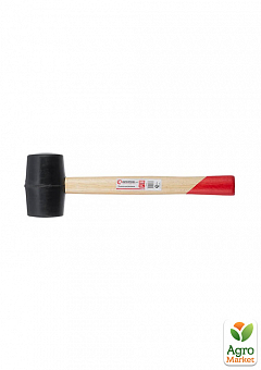Киянка гумова 350г. 50 мм, чорна гума, дерев'яна ручка HT-02361