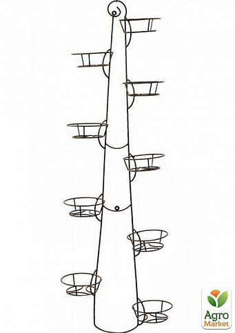 Подставка подвесная настенная "Ёлка" на 9 вазонов, высота 98см