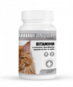 Unicum Premium Вітаміни для кішок для зубів і кісток, 100 табл. 50 г (2018140)1