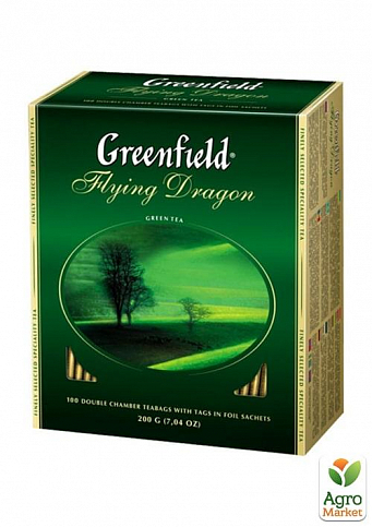 Чай Зелений дракон (пакет) ТМ "Greenfield" 100 пакетиків по 2г