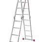 Лестница-трансформер алюминиевая Квитка Heavy Duty с платформой (4х4 ступени) (110-9504)