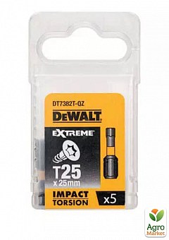 Набір біт DeWALT "IMPACT TORSION", ударні, Torx, Т25, L = 25 мм, 5 шт DT7382T ТМ DeWALT1